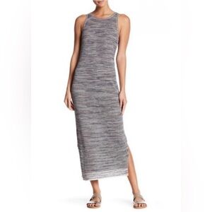 💥LOFT Grey Back Cross Strap Maxi Dress L